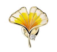 SHINROAD Broche en forme de feuille d'abricot rétro pour femme - Épingle à vêtements en érable - Plaqué galvanisé - Exquise - Pour bal de fin d'année, manteau, chemise, Alliage, Pierre secondaire