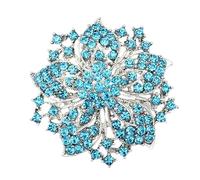 SHINROAD Broche Pin Décoration Belle Fleur Ronde Strass Broche Broche, Argent 925, Pierre Secondaire, Argent 925, Pierre secondaire