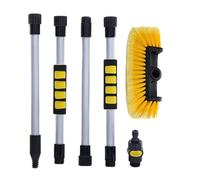 SHINROAD Brosse à poils indéformables longue tige en alliage d'aluminium de nettoyage de voiture avec poignée amovible anti-rayures douce et facile à utiliser Jaune