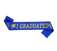 SHINROAD Ceinture d'étiquette pour ceinture de remise de diplôme 2025 ruban de satin unisexe adultes accessoire élégant tissu robuste Commencements académiques artisanat exquis bleu roi
