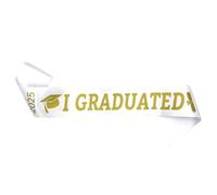 SHINROAD Ceinture d'étiquette pour remise de diplôme 2025 ruban de satin unisexe adultes accessoire élégant tissu robuste Commencements académiques artisanat exquis blanc