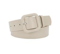 SHINROAD Ceinture polyvalente à boucle carrée couleur bonbon pour femme, multi-trous, longueur réglable, en simili cuir, beige, S