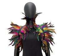 SHINROAD Châle de châle à Plumes spéciales Hausser Les épaules enveloppantes Cape Soft ajusté Collier Gothique rétro pour la fête de Cosplay. Multicolore