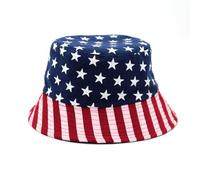 SHINROAD Chapeau bob, protection solaire, motif drapeau américain élégant, chapeau de soleil unisexe, bleu, S