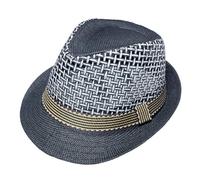 SHINROAD Chapeau de protection solaire pour homme - Style jazz - Respirant - Anti-UV - Vintage - Couleur contrastée - Pliable - Bord frisé, Noir , M