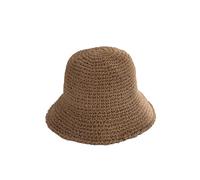 SHINROAD Chapeau de soleil à large bord en paille pour femme - Couleur unie - Seau tissé pliable - Respirant - Léger - Anti-UV, kaki, S
