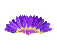 SHINROAD Coiffe étincelante embellie, accessoires de fête, carnaval, chapeau de chef indien, coiffe ultra légère et luxueuse, couvre-chef coloré, plumes colorées, violet
