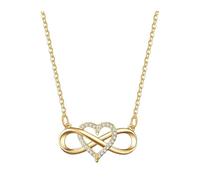 SHINROAD Collier d'amour éternel avec symbole de l'infini en forme de cœur pour femme - Pendentif romantique en oxyde de zirconium - Cadeau idéal pour petite amie ou femme, Alliage, Pierre secondaire