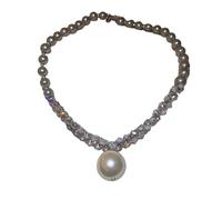 SHINROAD Collier de perles élégant art exquis pour les femmes imitation blanche avec perles strass -accessoire pour les yeux -thé fête mariage, perles d'imitation, Pierre secondaire