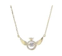 SHINROAD Collier ras du cou avec pendentif aile d'ange gardien ailes cœur clavicule ras du cou pour femme sentimental souvenir bijoux cadeau inspirant, Cuivre, Pierre secondaire
