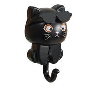 SHINROAD Crochet de salle de bain mignon crochet de rangement multifonctionnel dessin animé chat crochet mural solide support imperméable manteau crochet sac cintre porte-clés plus noir