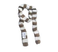 SHINROAD Écharpe fine avec logo lettre de l'alphabet - Longue écharpe pour femme - Style rétro - Rayures - Blocage de couleur - 200 cm de long - 5 cm de large - Marron, marron, S