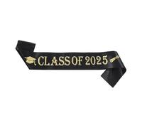 SHINROAD Écharpe unisexe pour remise de diplôme 2025 - Taille universelle - Pour débuter au lycée - Accessoire photo souvenir élégant - Noir