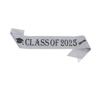 SHINROAD Écharpe unisexe pour remise de diplôme 2025 - Taille universelle - Pour débuter au lycée - Accessoire photo souvenir élégant - Personnalisable - Argent