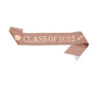 SHINROAD Écharpe unisexe pour remise de diplôme 2025 - Taille universelle - Pour débuter au lycée - Accessoire photo souvenir élégant - Souvenir personnalisable - Or rose