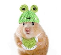 SHINROAD Ensemble de chapeau de hamster en polaire polyester tissé à la main - Petit bandana tricoté pour petits animaux - Accessoires de costume réglables pour hamsters cochons d'Inde - E mignon