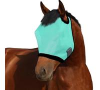 SHINROAD Equine Masque de protection solaire pour cheval contre les mouches UV Demi-couverture réglable en maille respirante avec sangles stables Idéal pour l'équitation Vert Taille unique