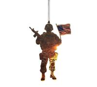SHINROAD Festive Home Decor Pendentif Jour de l'Indépendance Acrylique Patriotique à Suspendre avec Cordon Rouge Blanc Bleu Étoiles Rayures Décoration pour Arbre Fenêtre D L