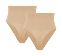 SHINROAD Lot de 2 culottes de musculation pour femme - Taille haute - Contrôle du ventre - Tanga - Correction de la posture - Respirant - Séchage rapide - Shapewear - Taille L, chair, L