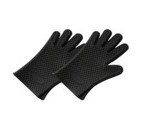 SHINROAD Lot de 2 gants anti-brûlure pratiques pour la cuisson des mains et les brûlures Noir