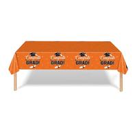 SHINROAD Lot de 2 nappes jetables à thème de remise de diplôme en plastique imperméable avec capuchons, motif confettis, grande rectangulaire, lin pour classe de 2025
