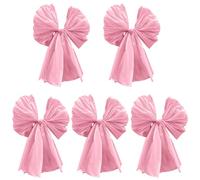 SHINROAD Lot de 24 grands nœuds décoratifs en plastique pour emballage cadeau, fêtes, événements, atmosphère - Rose
