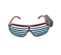 SHINROAD Lunettes de festival amusantes durables - Lunettes de rave néon lumineuses avec obturateur clignotant avec fil El Wire - Pour costumes de DJ - Pour fêtes des années 80 G