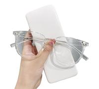 SHINROAD Lunettes tendance bloquant la lumière bleue - Unisexe - Rétro - Grand cadre - Charnière solide avec bord - Protection des yeux - Lunettes de lumière bleue, transparent