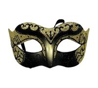 SHINROAD Masque vénitien noir et doré pour bal masqué - Accessoire de fête pour couple - Design rétro - Costume d'Halloween élégant doré