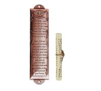 SHINROAD Mezuza pour montage à vis de porte de maison est sûr que voici le titre du produit pour avec défilement anglais bénédiction hébraïque écriture robuste métal décoratif juif rouge marron