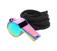 SHINROAD Mini sifflet de sport en acier inoxydable avec lanière pour entraîneurs, arbitres, activités de plein air, durable, portable, 1 pièce