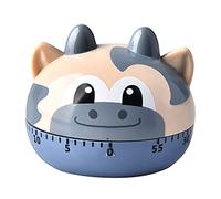 SHINROAD Minuteur de cuisine simple à utiliser - Minuteur mécanique de 60 minutes - En ABS - Portable - Motif animal de dessin animé - Pour cuisine - Vache