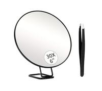 SHINROAD Miroir de voyage compact Loupe de poche Bien sûr, voici un titre de produit pour une annonce 10/20/30x avec pince à épiler portable à suspendre au mur pour homme Noir 10x