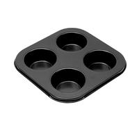 SHINROAD Moule à muffins antiadhésif en étain en acier au carbone Pan Cupcake robuste facile à nettoyer 4/6 tasses moule à gaufres pour noir 6 pièces