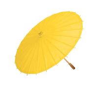 SHINROAD Parapluie en papier coloré avec poignée en bambou, style chinois, artisanat décoratif, peinture à l'huile, parasol vintage léger, jaune, 60 cm