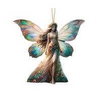 SHINROAD Pendentif de Voiture Accessoire Charme Acrylique Automobile 2D Papillons Colorés Fée Décoration Rétroviseur Miroir Ornement Suspendu Expressif pour la Décoration Intérieure A
