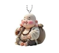 SHINROAD Pendentif Voiture Léger 2D Fat Bouddha Acrylique Porte-clés pour Miroir Unique Design Accessoires Coloré Ornement Vacances Décor Sacs à Dos Inoxydable Kaki