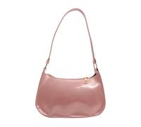 SHINROAD Sac à main imperméable rétro brillant pour femme en similicuir de couleur unie pour la vie quotidienne, les voyages, les fêtes, rose, Taille unique