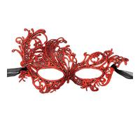 SHINROAD Superbe masque en dentelle pour femme - Élégant demi-visage vénitien pour mascarade - Costume de bal de fin d'année - Carnaval - Accessoire de fête réutilisable facile - Rouge