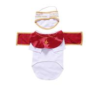 SHINROAD Vêtement doux et durable en polyester mélangé pour chien, costume de parrain samouraï pour chiens et chats de petite et moyenne taille, respirant, rouge et blanc, taille S