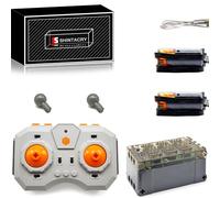 SHINTACRY 18 pièces Technique Power Functions Rechargeable Vitesse Réglable Télécommande Batterie Lithium et Kit Moteur M Haute Vitesse Compatible avec Les Grandes Marques de Blocs de Construction