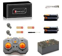 SHINTACRY Technique Power Functions 18 pièces Télécommande à Vitesse réglable, Batterie au Lithium Rechargeable et Moteur à Grande Vitesse M Compatible avec Technic, Application (Moteur M × 2)