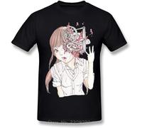 Shintaro Kago Manga Junji Ito T Shirt Men O-Neck Cotton T-Shirt Funny Anime Tshirt Hip Hop Tees Tops Harajuku Size S