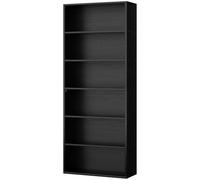 Shintenchi Bibliothèque Ouverte à 6 Niveaux - 6 étagères de Rangement sur Pied - 179,3 cm de Haut - pour la Maison, Le Bureau, Le Salon (Noir)