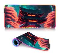 Shinto Shrine Tapis Souris Jeu RGB Grand Tapis Souris XL étendu 7 Modes Multicolores et 4 Modes d'effet Base en Caoutchouc antidérapant Tapis Souris pour MacBook PC 30 x 80 cm
