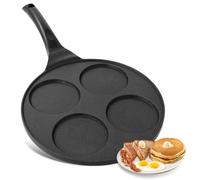 SHINWHEN Poêle à crêpes - Diamètre : 26 cm - 4 trous - Pour induction, vitrocéramique, gaz électrique, Poffertjes, Pancake Maker, Maker - Poêle à œufs au plat - Liwanzen Poffertjes Blinis