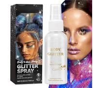 Shiny Glitter Spray - Long-Lasting Shimmer Body & Hair Powder Spray for Skin, Clothes, Costumes, Perfect for Halloween, Prom, Birthday Parties, Festival & Event Accessories