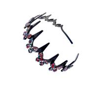 Shiny Headband Jeweled Headband Elegant Wavy Non-Slip Fine Comb Teeth