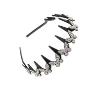 Shiny Headband Jeweled Headband Elegant Wavy Non-Slip Fine Comb Teeth