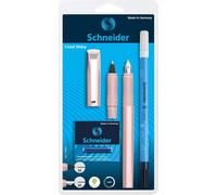 Shiny Kit D'écriture Avec Stylo Plume, Stylo Roller, Effaceur D'encre, Pour Droitiers Et Gauchers, Plume M, Avec Cartouches D'encre Bleu Roi, Couleur Rose Vif